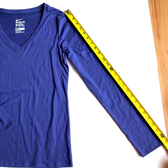 NEW NIKE TEE DRI-FIT Long Sleeve Shirt ATHLETIC CUT Medium Blue NWOT - Picture 9 of 16